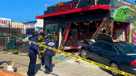 Video: Car crashes into Oakland wings restaurant, arrests made