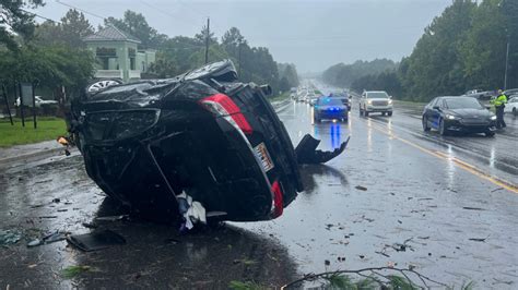 Video: Car flipped by weak tornado in South Carolina, police say