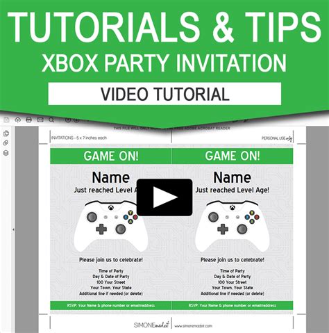Video Game Party Invitaton Xbox Invite editing tutorial