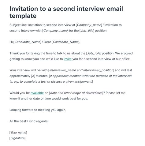 Video Interview Invitation Email Template Workable