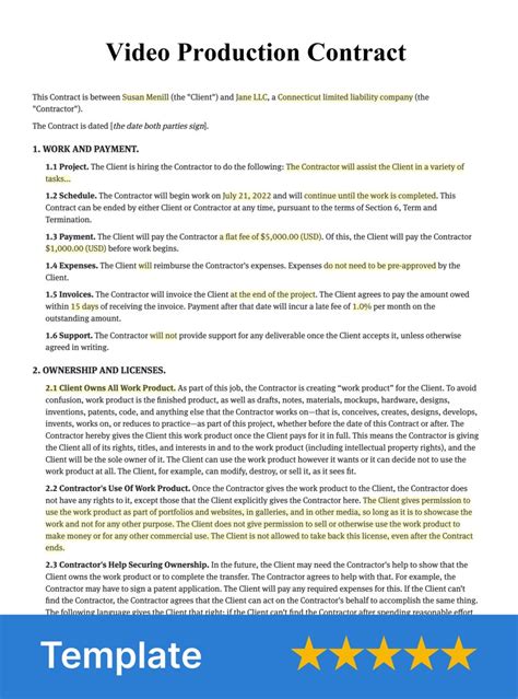 Video Production Contract (How to Write) Free Examples
