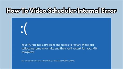 Video Scheduler Internal Error What It Is And How To Fix It