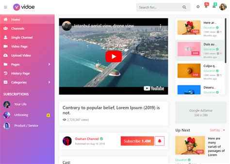 Video Streaming Website Template Database