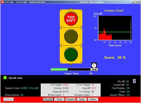 Video Voice Speech Training System Red LightGreen Light Sample Game