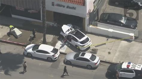 Video captures car crashing into sushi restaurant in Studio City