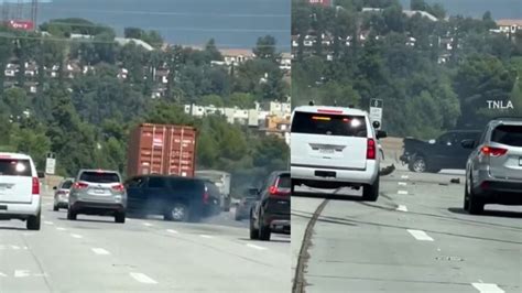 Video captures erratic driver smashing into SUV on 405 Freeway