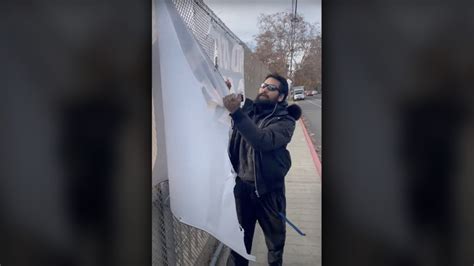 Video captures man cutting down pro-Gaza banners in San Jose