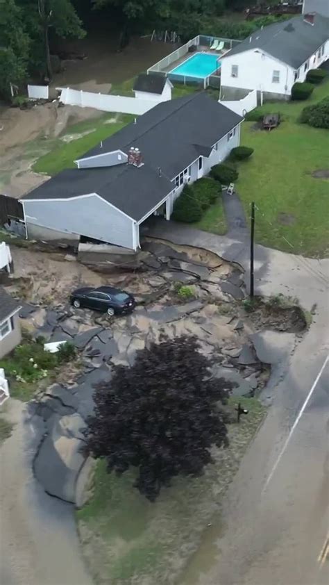 Video captures moment floodwaters carried car away in Leominster