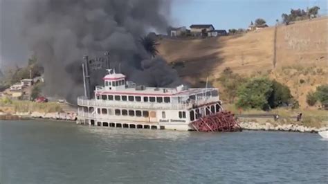 Video captures sinking boat burning in Vallejo; Coast Guard assists in response