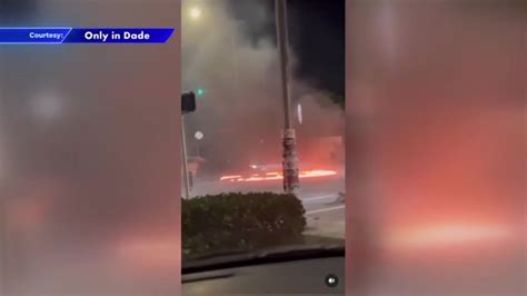 Video shows 2 drivers causing ring of fire in Miami after doing donuts