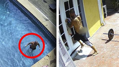 Video shows burglar bear taking dip in neighbor's pool