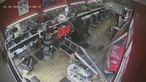 Video shows truck smashing into West Hollywood barbershop
