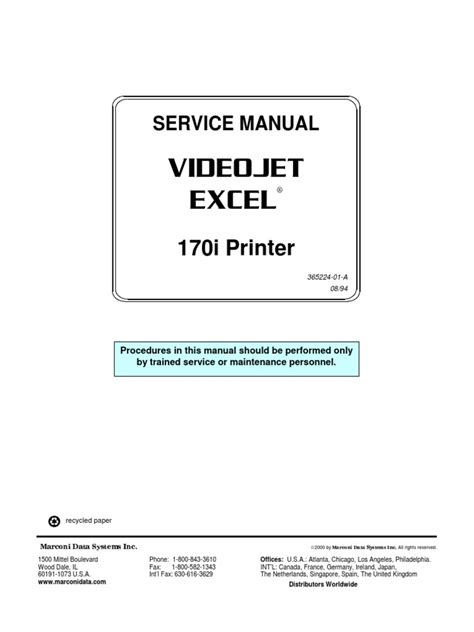 Videojet 170i service manual file direct. - 2005 yamaha yz450f t manuale di riparazione.