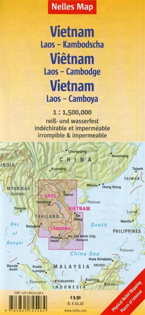 Download Vietnam Laos And Cambodia Nelles Map By Nelles Verlag
