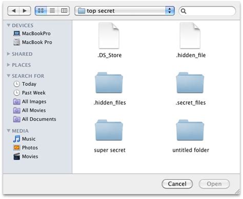 View Hidden Files in Mac Open and Save Dialog Boxes