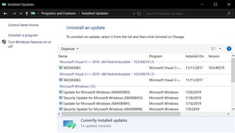 View Installed Updates WindowsInstructed