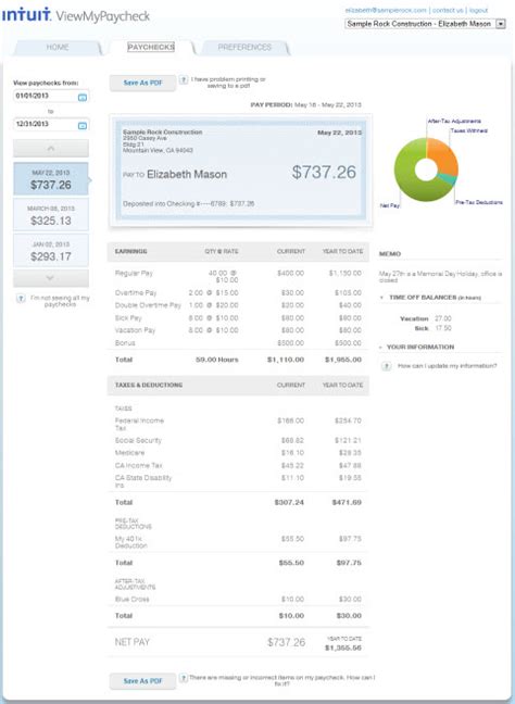Apr 14, 2023 · View your pay stubs, time off, and year-to-date pay in QuickBooks Workforce. by QuickBooks. • 4429 • Updated 2 weeks ago. Learn how to see and print your pay stubs online or in the Workforce mobile app. You can also see your time off balances and year-to-date pay.Once your employer has invited you to QuickBooks Workforce and you’ve set up ... . 