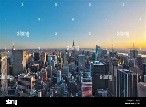 View of the Empire State Building and lower Manhattan from the Top of