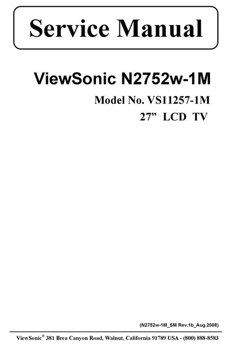 Viewsonic n2752w 1m lcd tv service manual. - Manuale di riparazione di terne jcb 214.