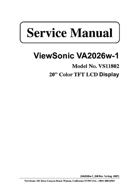 Viewsonic va2026w 1 tft lcd display service manual. - Phh s survival guide for long term care nursing assistant.