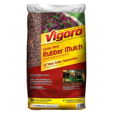Vigoro (21151) Questions & Answers (925) Black mulch perfectly accents flower beds, walkways and more Premium wood mulch helps maintain soil moisture and temperature One bag of black wood mulch covers 8 sq. ft. at 3 in. deep View Full Product Details. 