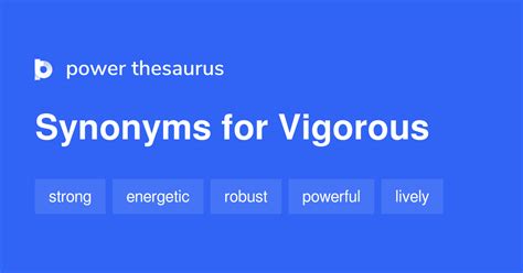 energetic. healthy. ready. suggest new. Another way to say Vigorous? Synonyms for Vigorous (other words and phrases for Vigorous). . 