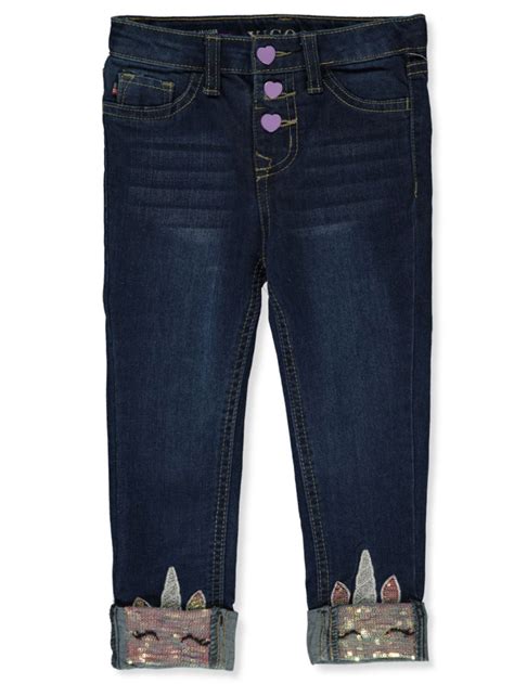 Vigoss Dark Blue Unicorn Skinny Jeans - Girls