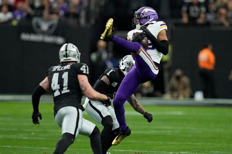 Vikings receiver Justin Jefferson leaves game against Raiders, taken to local hospital out of precaution