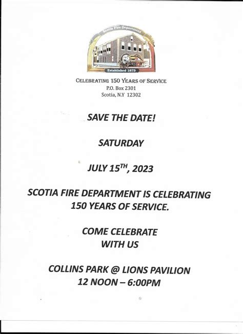 Village of Scotia Fire Department celebrating 150 years of service