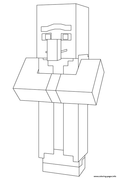 Villager highquality free coloring from the category Minecraft