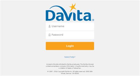 ACCESS TO THE DAVITA INTRANET IS LIMITED TO AUTHORIZED DAVITA TEAMMATES ONLY. BY LOGGING ON, YOU AFFIRM: --You will abide by all Teammate Policies, including, if applicable, the No Off-the-Clock Work policy -You will safeguard the confidentiality of Village and patient information --You understand that charges incurred …. 