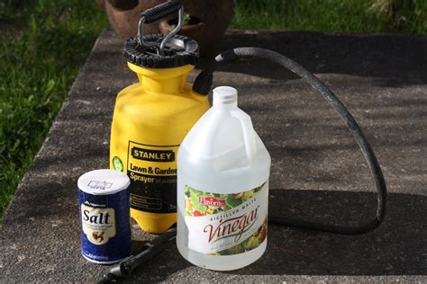 Vinegar and salt weed killer. For more powerful weed killers, mix 1 part white vinegar to 2 parts Epsom salt with liquid dish soap like Dawn. When applied when the weather is hot and sunny, vinegar Epsom salt weed killer is highly effective. How Effective Is This Weed Killer? Vinegar has more substantial weed-killing properties the more concentrated it is. 