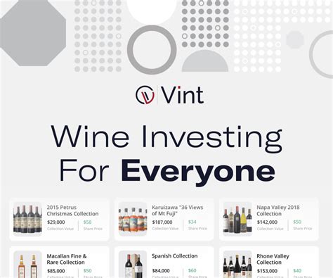 Traditional wine and spirits investing can be opaque or leave investors highly levered to individual assets. Vint creates securitized offerings, allowing investors fractional exposure to world-class assets at investment levels tailored to their unique financial goals. Vint is a new way to access a historically stable and non-correlated asset class.Web. 