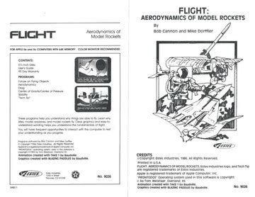 Vintage 1996 Estes Flight Aerodynamics of Model Rockets Software