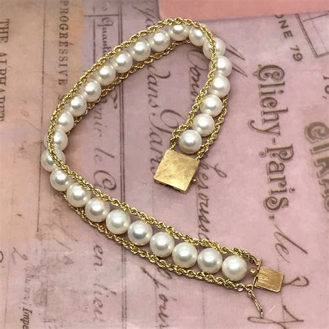 Vintage Birks 14K Pearl Bracelet - Etsy