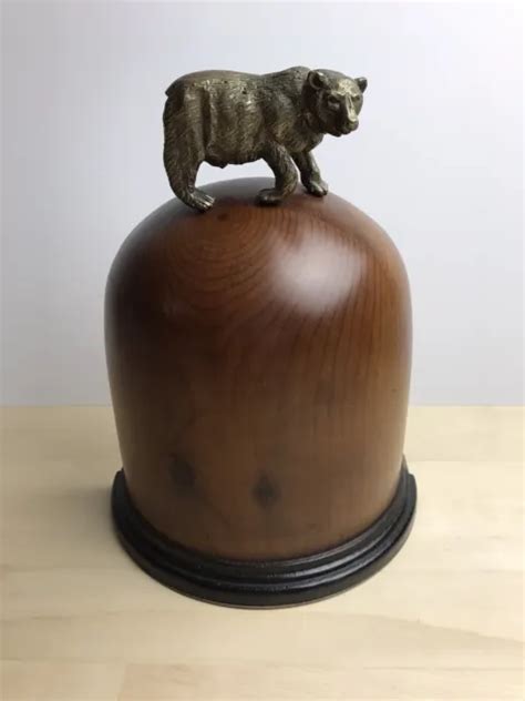 Vintage Brass Dark Wood Sarreid lTD Stock Market Bear & Bull