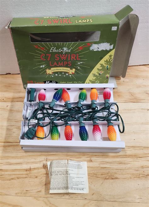 Vintage Christmas Light Set 19 bulbs Green cord GE eBay