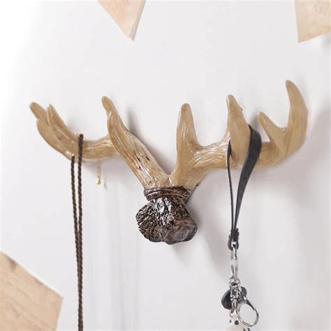 Vintage Deer Antlers Wall Hooks Wall Mounted Clothes Hanger …