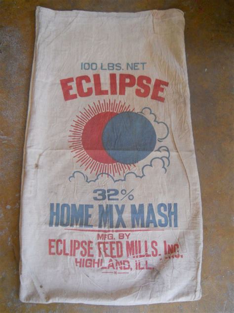 Vintage Farm Seed Sack Futtersack Eclipse Highland IL Marke