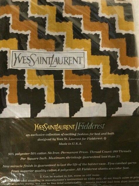 Vintage Fieldcrest bed sheets designed by Yves Saint Laurent.