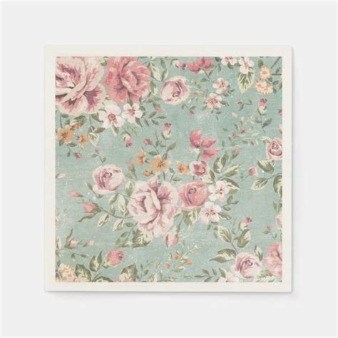 Vintage Floral Napkins Zazzle