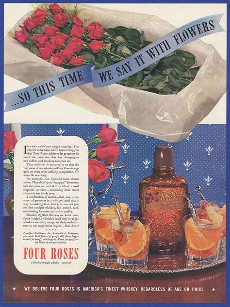 Vintage Four Roses Blended Whiskey Print Ad - Time to swing to …