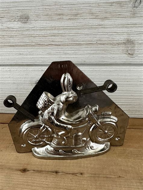 Vintage German rabbit riding motorcycle candy mold eBay