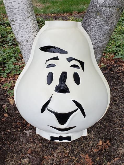 Vintage Halloween Shamrock Plastics Ghost Head Blow Mold Casper LIGHT