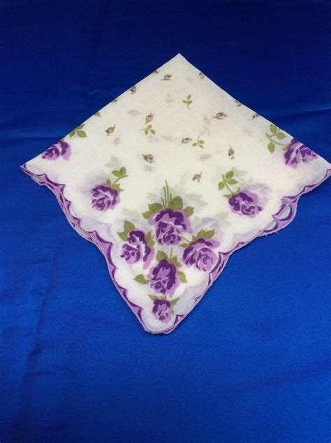 Vintage Hankerchief Half Apron Purple /White Rose Flower eBay