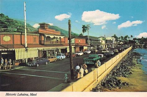 Vintage Hawaii Chrome Postcard Front Street Lahaina Maui Old …