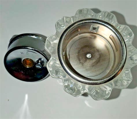 Vintage Heavy Crystal Glass Table Lighter Blue eBay