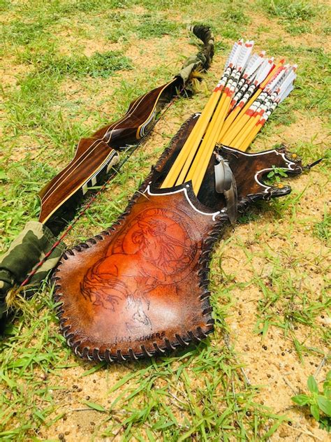 Vintage Heavy Duty Leather Archery Back Quiver /Custom …