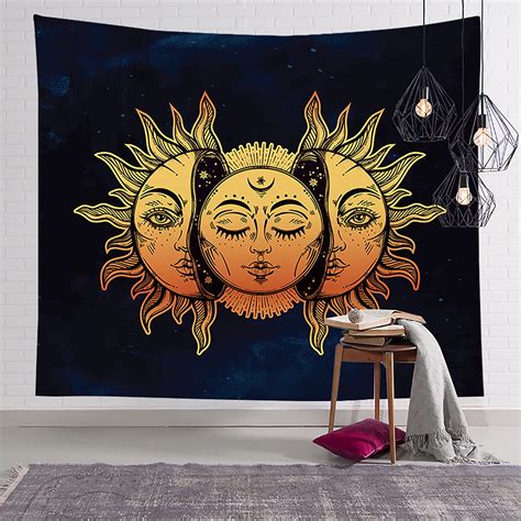 Vintage Home Decor Sun Moon Tapestry Wall Art - Allegro.pl