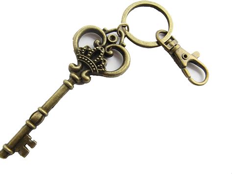 Vintage Large Ornate Antique Looking Skeleton Key Keyring Keychain …